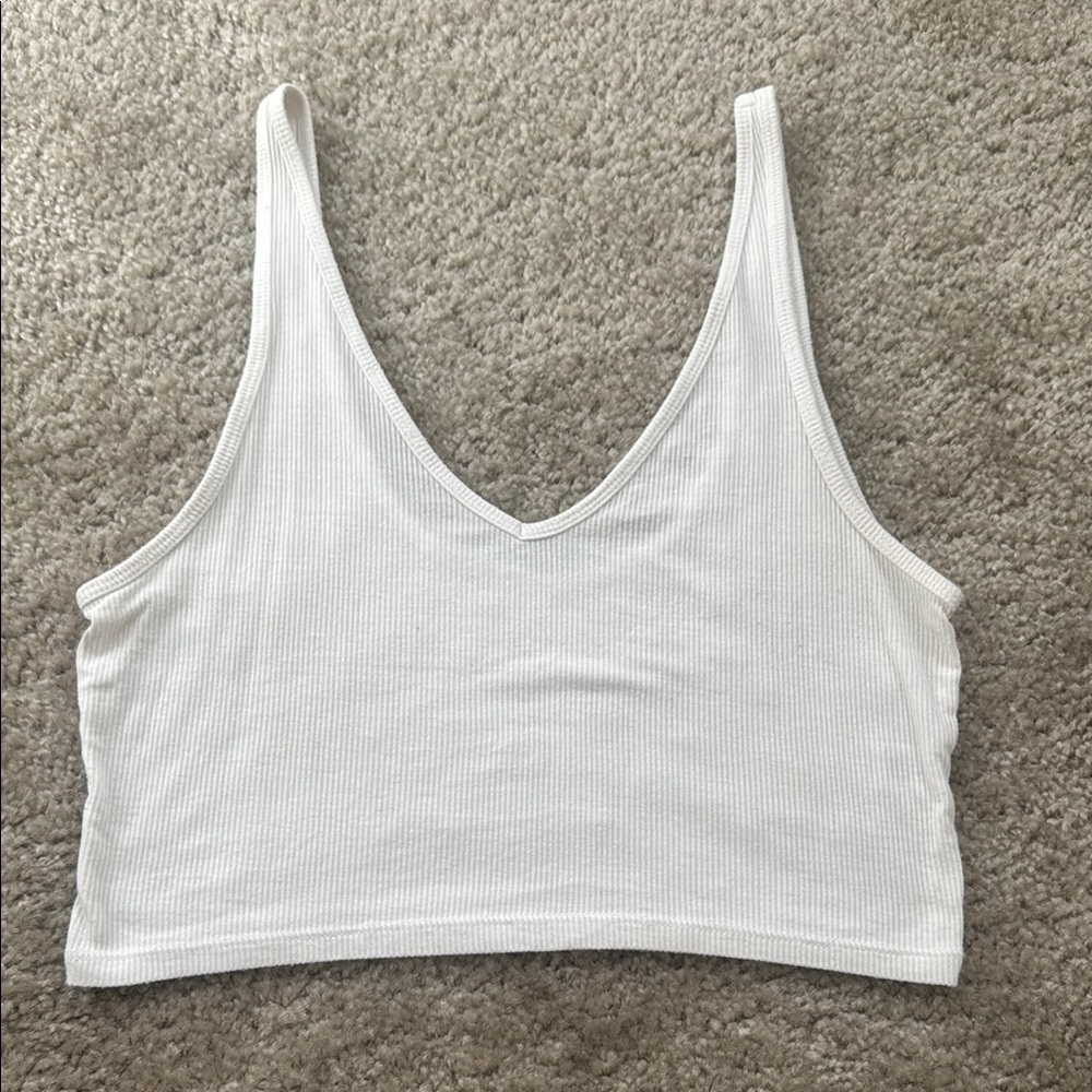 PacSun White Cropped Sleeveless Tank Top